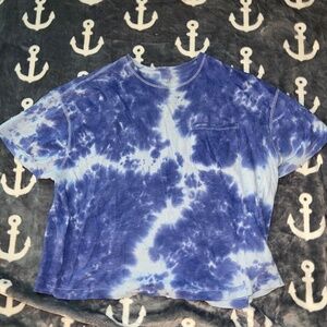 Blue Tie Dye Crop Top